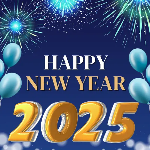 Happy New Year 2025 Logo Font