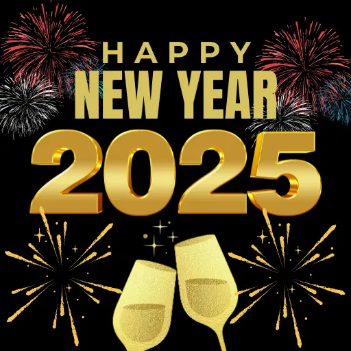 Happy New Year 2025 Logo PNG